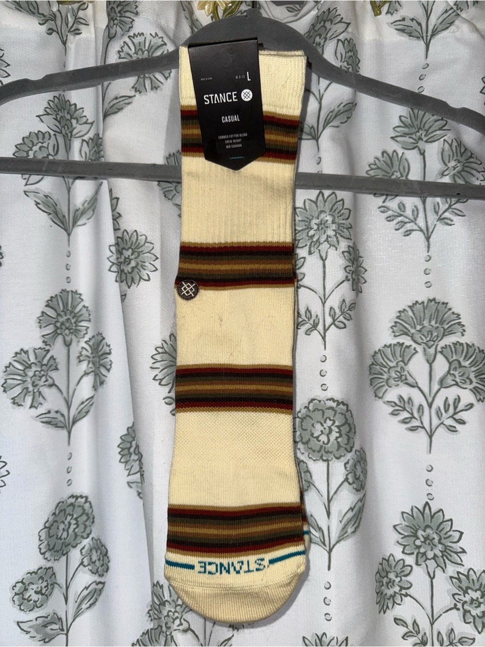 Stance Men's Cream Socks with Multicolor Stripes